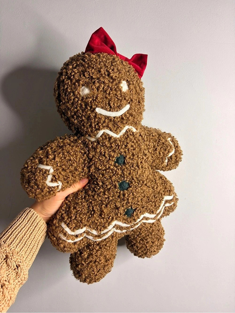 Pottery Barn Ms. Spice Gingerbread Shaped Pillow Plush